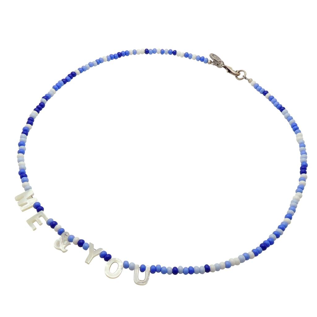 Dana Levy Me & You, You & Me Glass Bead Mix Necklace - Sky Blue Mix