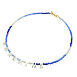 Dana Levy And Breathe Ombre Glass Bead Necklace - White/Baby Blue/Cornflower Blue/Denim Blue/Indigo Blue