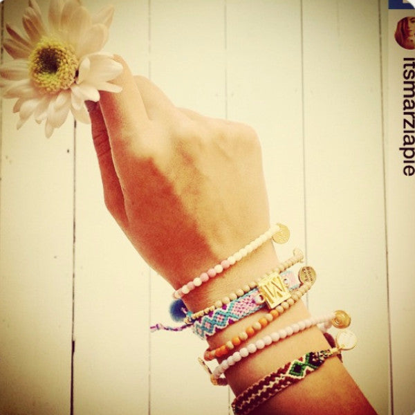Dana Levy Love Morse Code Blessing Glass Bead Bracelet - As worn by ItsMarziaPie Marzia Bisognin 