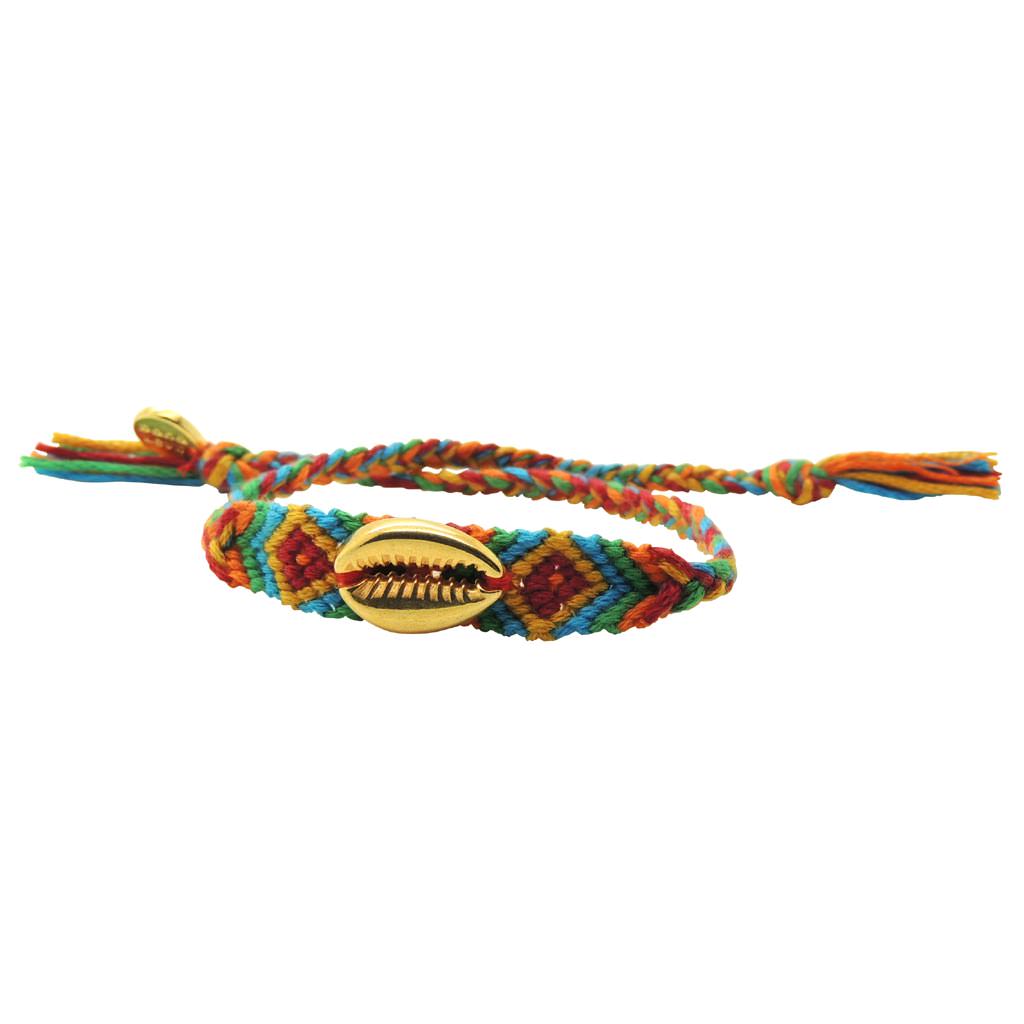 Dana Levy Midas Seashell Charm Mini Friendship Bracelet - Earthy Red Mix