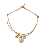 Dana Levy Midas Seashell Charm Trio Leather Cord Necklace 