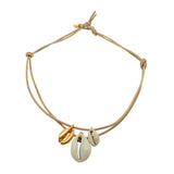 Dana Levy Midas Seashell Charm Trio Leather Cord Necklace 