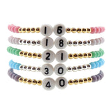 Dana Levy Men's Milestone Number Glass Bead Bracelet - Various Stacked