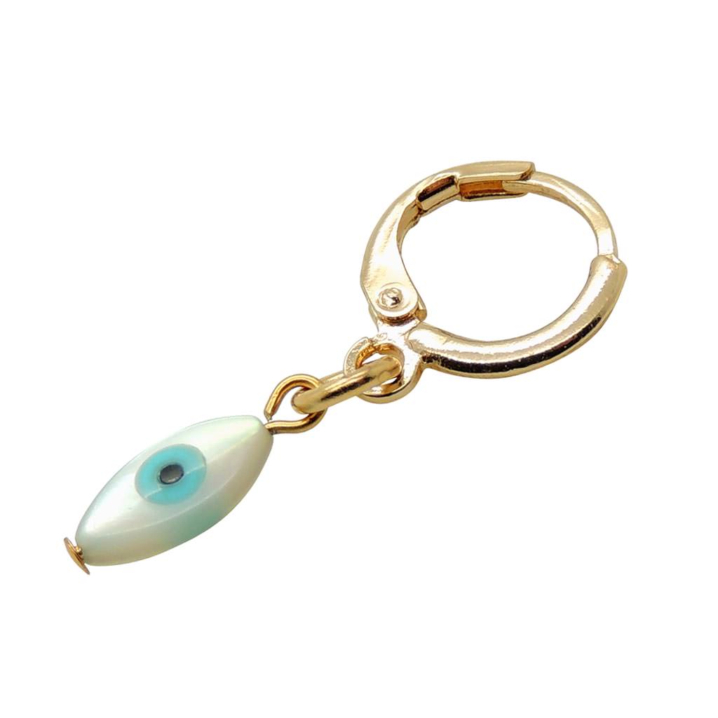 Dana Levy Mini Evil Eye Charm Huggie Earring