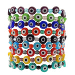 Dana Levy Mini Faceted Glass Evil Eye Charm Bracelet - Group Stack