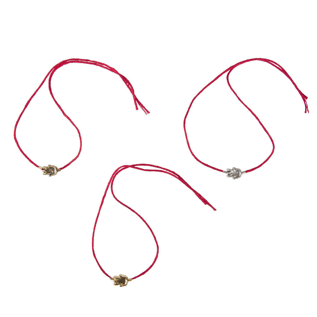 Dana Levy Mini Hamsa Hand Red String Bracelets Trio