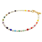 Dana Levy Mini Rice Freshwater Pearl Rainbow Bead Anklet