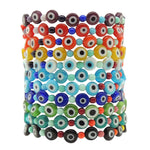 Dana Levy Mini Rainbow Glass Evil Eye Charm Bracelet - Group Stack