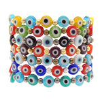 Dana Levy Two Tone Mini Glass Evil Eye Charm Bracelet - Group Stack