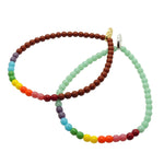 Dana Levy A Perfect Rainbow Glass Bead Bracelet - Brown and Mint