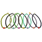 Dana Levy Multicolour Mini Moon Symbol Charm Glass Bead Bracelet - Group Flatlay