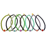 Dana Levy Multicolour Mini Moon Symbol Charm Glass Bead Bracelet - Group Flatlay