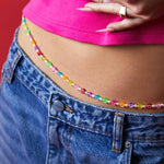 Dana Levy Multicolour Mini Smiley Charm Freshwater Pearl Belly Chain - Detail