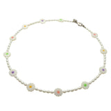 Dana Levy Multicolour Daisy Charm Freshwater Pearl Necklace 