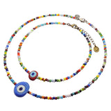 Dana Levy Multicolour Evil Eye Nugget Charm Balagan Glass Bead Necklace - Necklace and Choker Mix