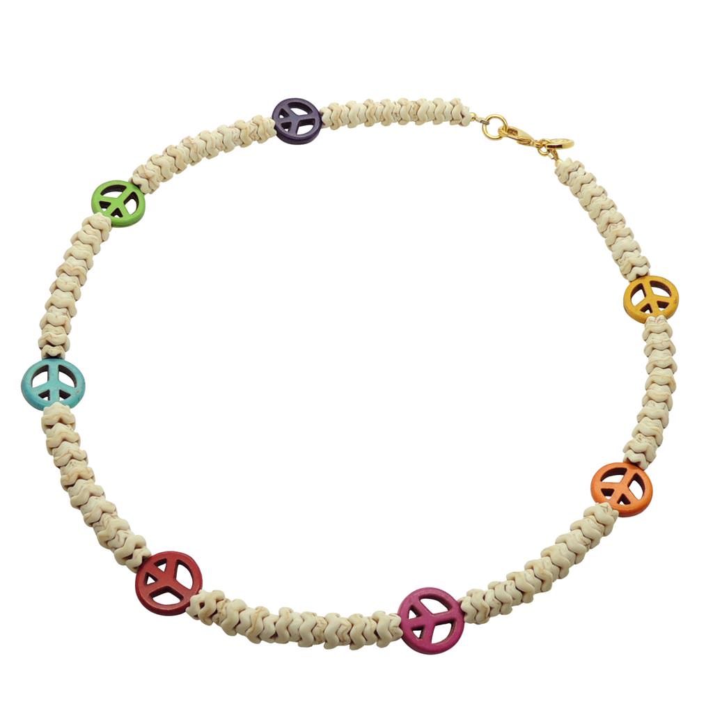 Dana LevyMulticolour Howlite Peace Charm Wave Necklace - Gold Plate
