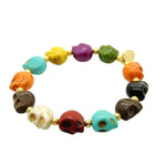 Dana Levy Multicolour Howlite Skull Charm Bracelet - Rainbow Mix