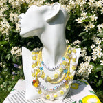 Dana Levy Smiley Charm Freshwater Pearl Choker - Yellow Necklace Stack Mannequin