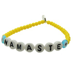 Dana Levy Namaste Hindi Hello Mens Glass Bead Bracelet White Yellow