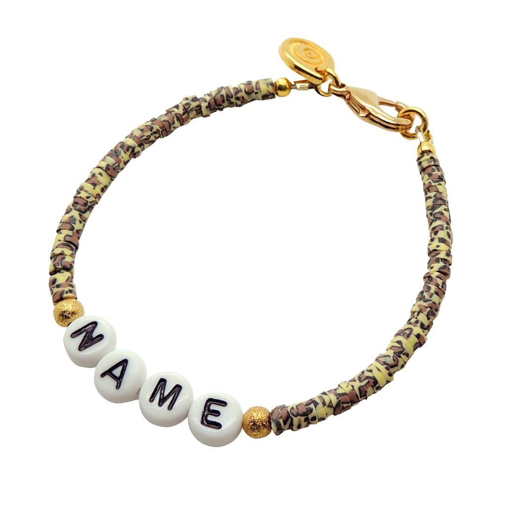 Dana Levy Limited Edition Personalised Name Animal Print Bracelet - Name / Giraffe Print 