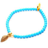 Dana Levy Nautilus Sea Shell Glass Bead Bracelet - Turquoise