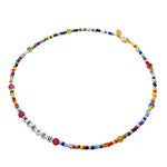 Dana Levy Personalised Name Balagan Glass Bead Necklace - Me&You White Letters