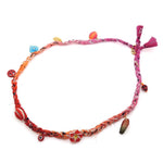 Dana Levy Beach Charms Bandana Braid Necklace - Fuchsia/Pink/Orange/Red - Red Charms