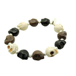 Dana Levy Multicolour Howlite Skull Charm Bracelet - Neutral mix