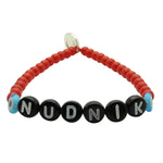 Dana Levy Nudnik Yinglish Glass Bead Bracelet Black Red