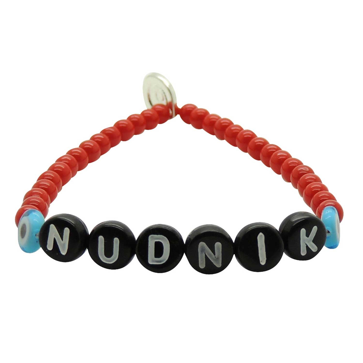 Dana Levy Nudnik Yinglish Glass Bead Bracelet Black Red