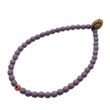 Dana Levy Mini Round Evil Eye Glass Bead Bracelet -  Orange Eye Dark Lilac Glass Beads