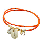 Dana Levy Seashell Charm Duo Nautical Cord Anklet - Orange Cord
