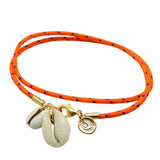 Dana Levy Seashell Charm Duo Nautical Cord Anklet - Orange Cord