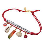 Dana Levy Treasure Island Nautical Cord Anklet - Out of Office / Red Cord