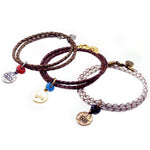 Dana Levy Kabbalah Blessing Token Evil Eye Double Leather Braid Bracelets Trio