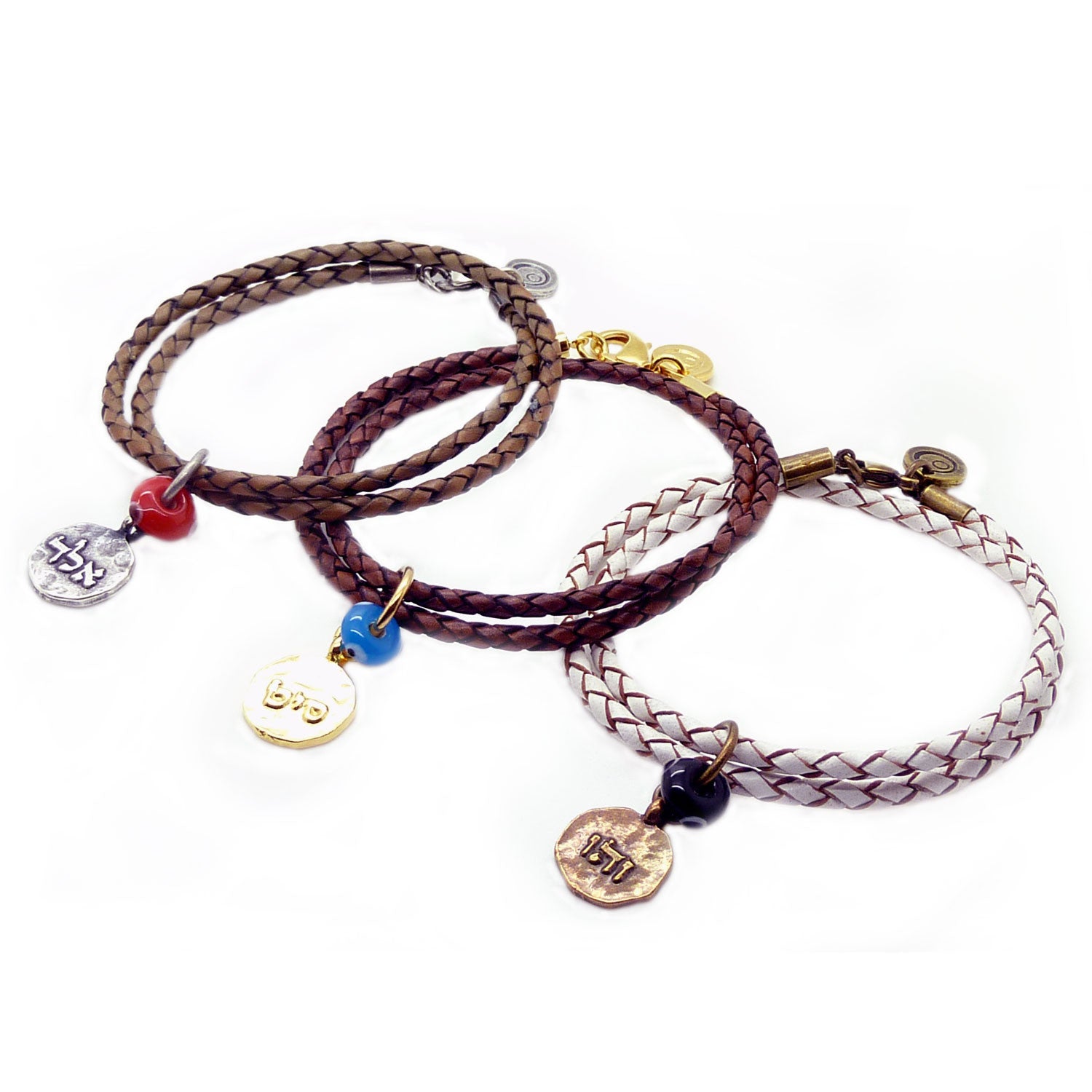 Dana Levy Kabbalah Blessing Evil Eye Double Leather Braid Bracelet - Group