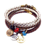 Dana Levy Kabbalah Blessing Evil Eye Double Leather Braid Bracelet - Pile