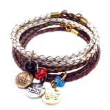 Dana Levy Kabbalah Blessing Evil Eye Double Leather Braid Bracelet - Pile