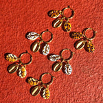 Dana Levy Tiger Print Midas Seashell Charm Trio Mini Hoop Earrings - Trio Print Mix