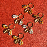 Dana Levy Tiger Print Midas Seashell Charm Trio Mini Hoop Earrings - Trio Print Mix