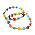 Dana Levy Mini Multicolour Evil Eye Charm Bracelet - Silver and Gold Plate