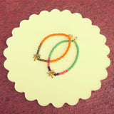 Dana Levy Palm Tree Charm Glass Bead Bracelet - Yellow Scallop Base