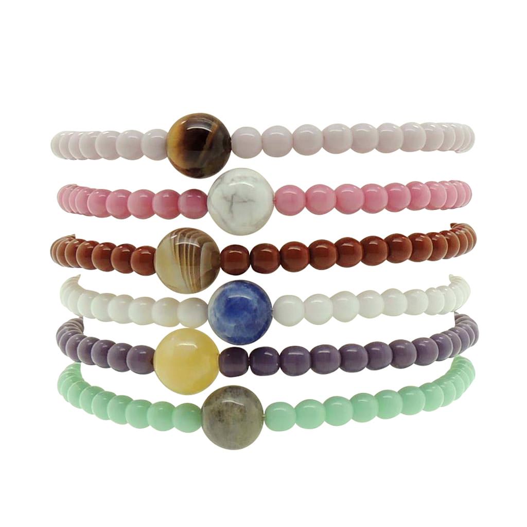 Dana Levy Just One Gem Glass Bead Bracelet - Pastels Stack