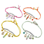 Dana Levy Treasure Island Nautical Cord Anklet - Group Pink Orange Yellow Mint