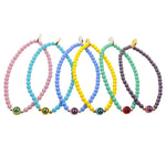 Dana Levy Multicolour Mini Peace Symbol Charm Glass Bead Bracelet - Group Flatlay