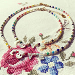 Dana Levy Peace and Love Rainbow Freshwater Pearl Choker - Floral Backdrop