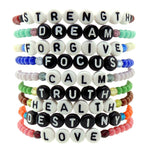 Dana Levy Personalise and Protect Alphabet Name Glass Bead Bracelet - Group Stack 