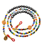 Dana Levy Personalised Alphabet Lucky Charm Balagan Glass Bead Glasses Chain - The Futures So Bright - Black Beads White Text