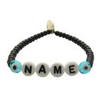 Dana Levy You Name It Personalised Name Alphabet Glass Bead Bracelet - Name Letters & Evil Eye 