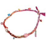 Dana Levy Beach Charms Bandana Braid Necklace - Fuchsia/Pink/Orange/Red - Pink Charms